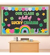 FYSUIMU St. Patrick's Day Bulletin Board Decorations Our Class is Full of Lucky Charms Shamrock C...