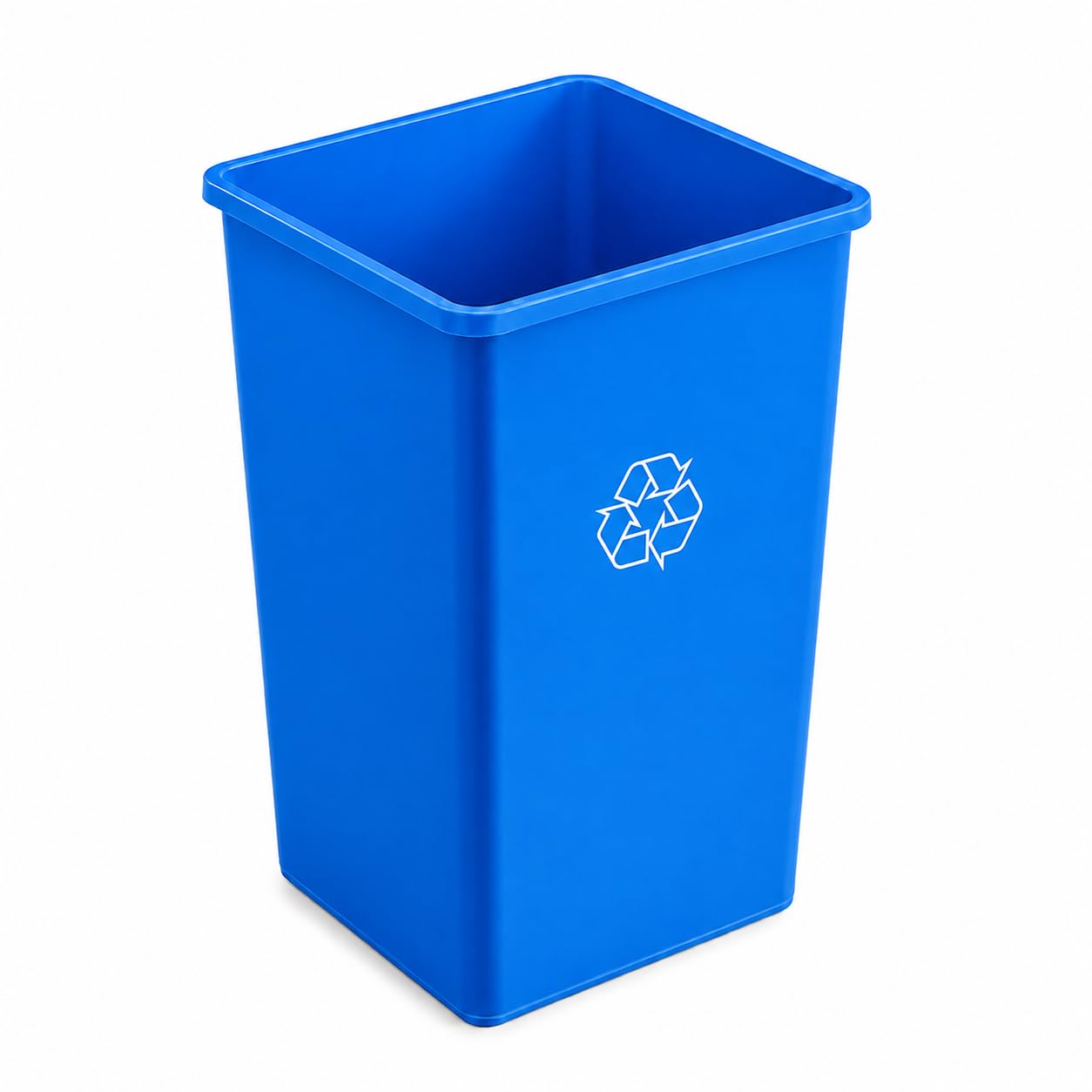 Square Recycling Bin by Glownary – 35 Gallon, 35.0 gallons, Resin, Blue, Model 475sq35blrec