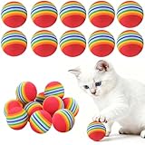 🐱Matériau doux et sûr: La balle jouet pour chat est fabriquée dans un matériau EVA de haute qualité, non toxique, léger et doux, résistant à l'usure et aux morsures, très durable, 100 % sans danger pour tous les animaux de compagnie, idéal pour les morsures d'animaux et les jeux.