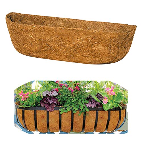 Coco Liner Trough Coco Liners for Planters, 24inch Planter Basket Liners, Trough Coco Coir Coconut Fiber Replacement Liner for Wall Hanging Baskets, Garden Planter Flower Pot Vegetables Window Box