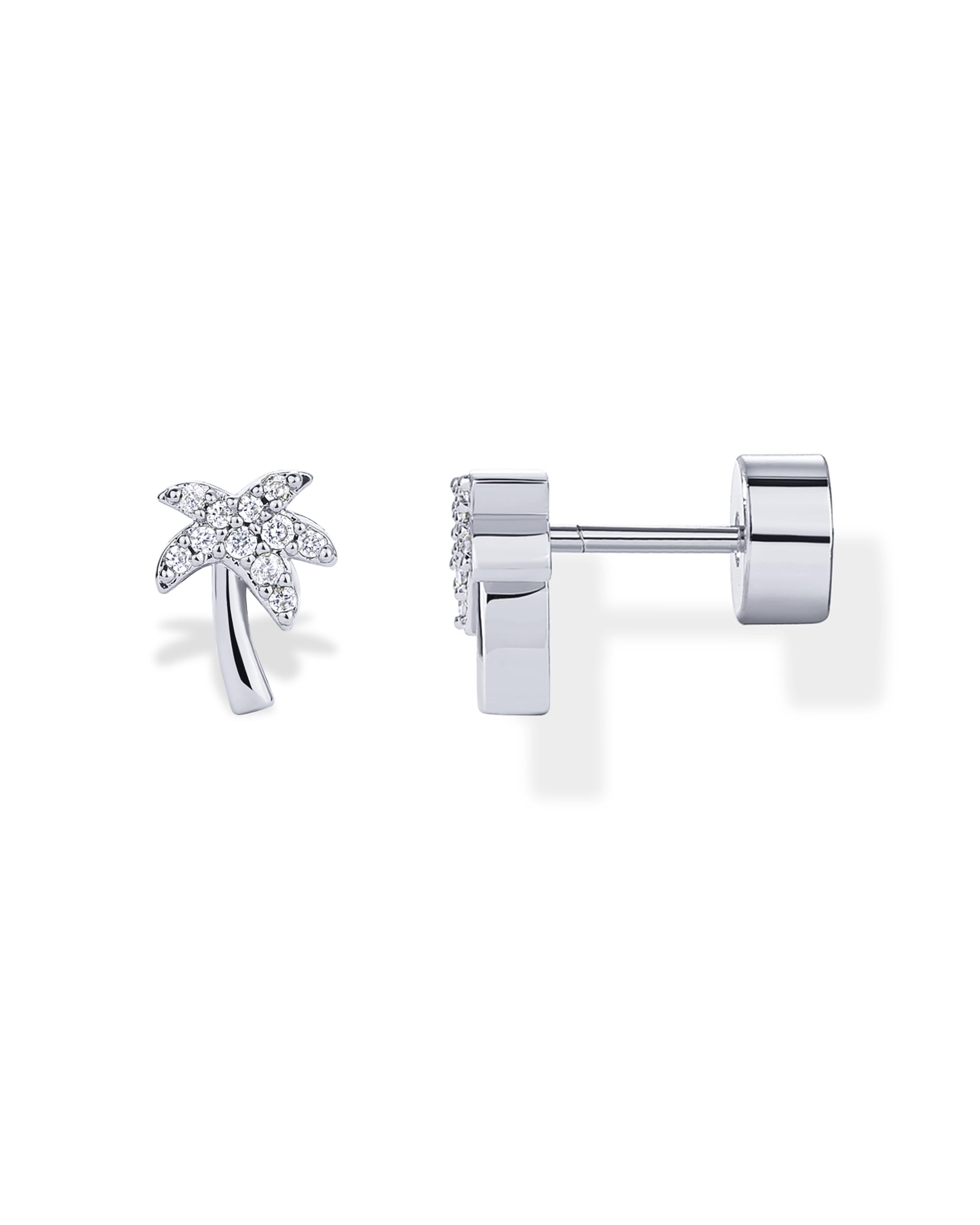 PAVOI 14K Gold Plated Dainty Flat Back Earrings for Women, Piercing Studs
