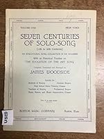 Seven Centuries of Solo-Song (13th to 20th Century), High Voice, Volume 1 B000EWHM00 Book Cover