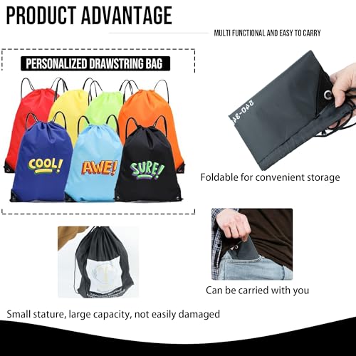 30-5000Pcs Custom Drawstring Backpacks Bulk, Drawstring String Bags Personalized with Logo/Text/Photo, Customized Bag for Gym, Camping, Beach, Outdoor Sports3