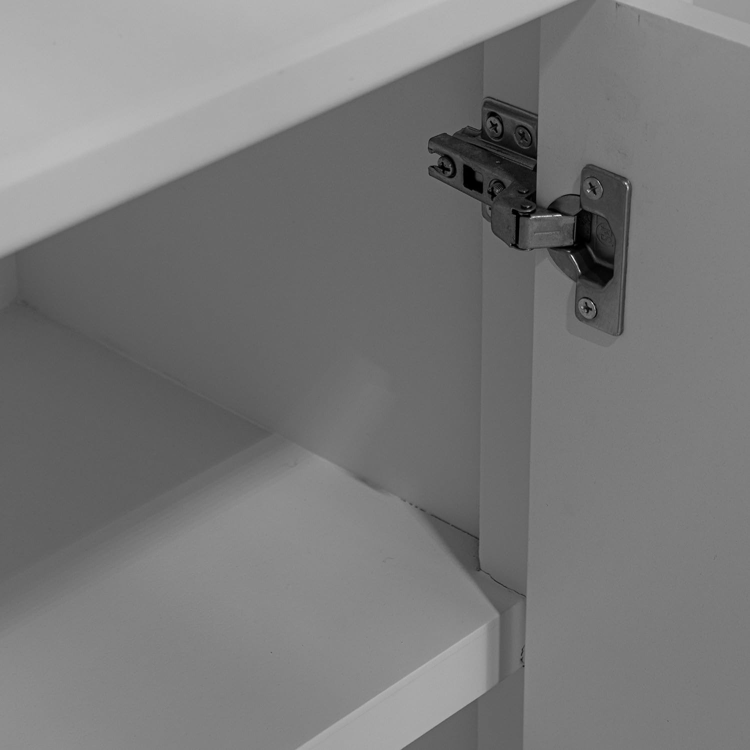 Aparador con Puertas de diseño Moderno y Apertura por presion de Madera Blanco 178x40x76 cm