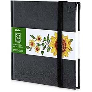 Marker Pads Art Sketchbook, Ohuhu 120LB/200GSM Heavy Smooth Drawing Papers, 30 Sheets/60 Pages, Hardcover Sketch Book, Specially Designed for Alcohol Markers (6.9" x 6.5")