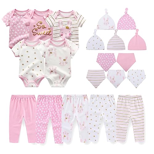 Image of Ecojoy Baby Short Sleeve Jumpsuit Essentials Infant Clothing Set 20-Piece for Boys and Girls