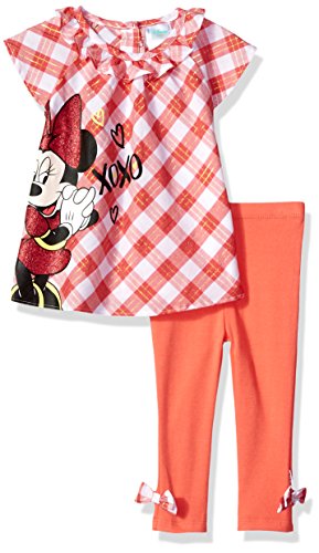 Disney Ensemble de leggings tissés en tricot Minnie pour bébé fille, Rouge, 3-6 mois
