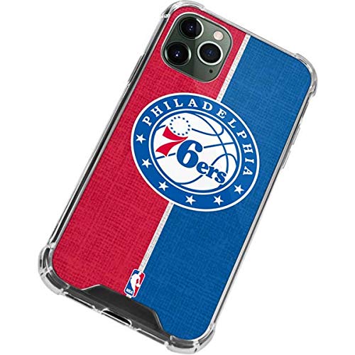 Skinit Clear Phone Case Compatible with iPhone 12 Pro Max - Officially Licensed NBA Philadelphia 76ers Canvas Split Design