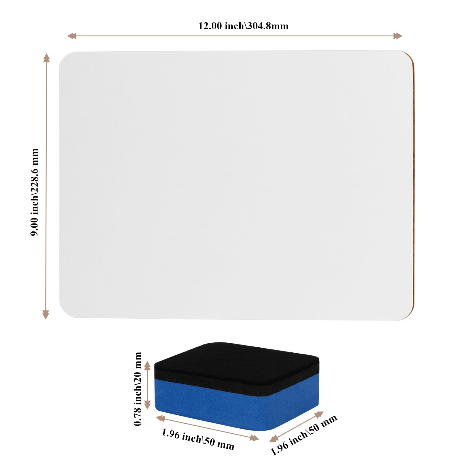 JIAYUET 10 Pcs A4 Mini Whiteboards,22 x 30cm Small Double Sided White Boards Set including 10 Pcs Dry Erase for Classroom Office - Image 2