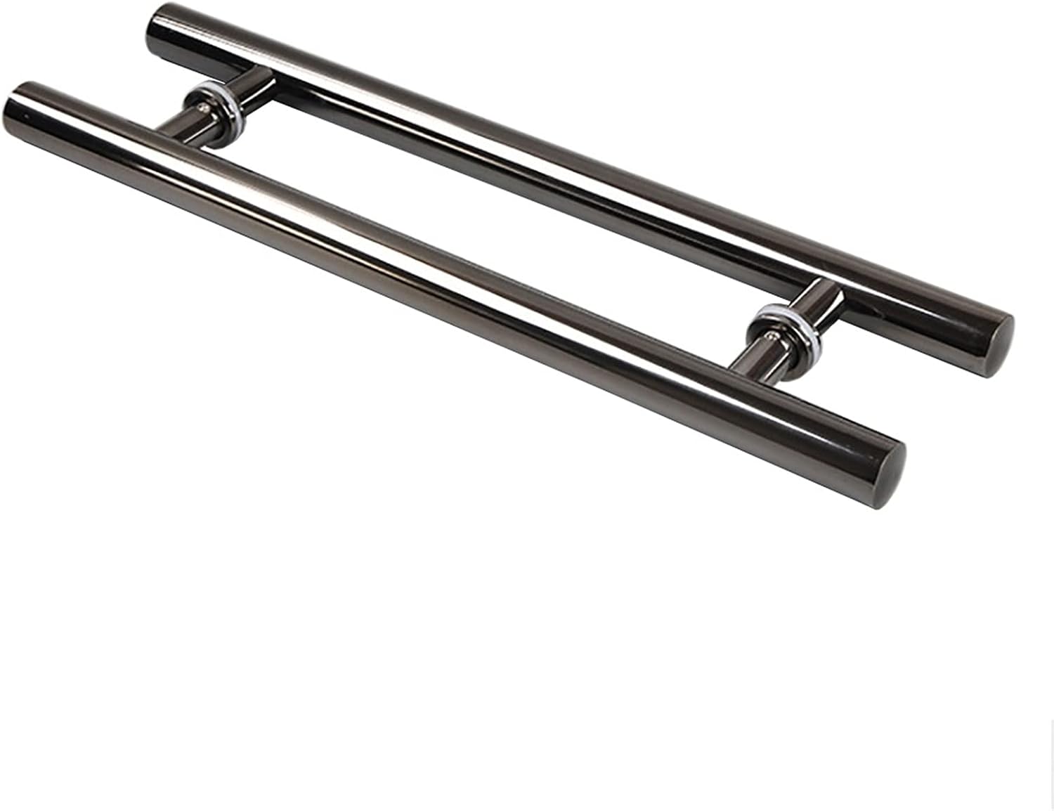 Gate Hardware Push-Pull Heavy-Duty Stainless Steel Black Titanium Round Tube Handle Glass Door Handle Door Hardware for Office, Hotel, Shop, Home (Size : 1000×700mm)