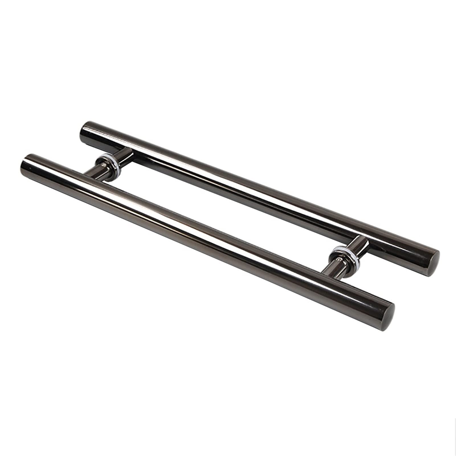 Quincaillerie de portail push-pull en acier inoxydable noir poignée tube rond
