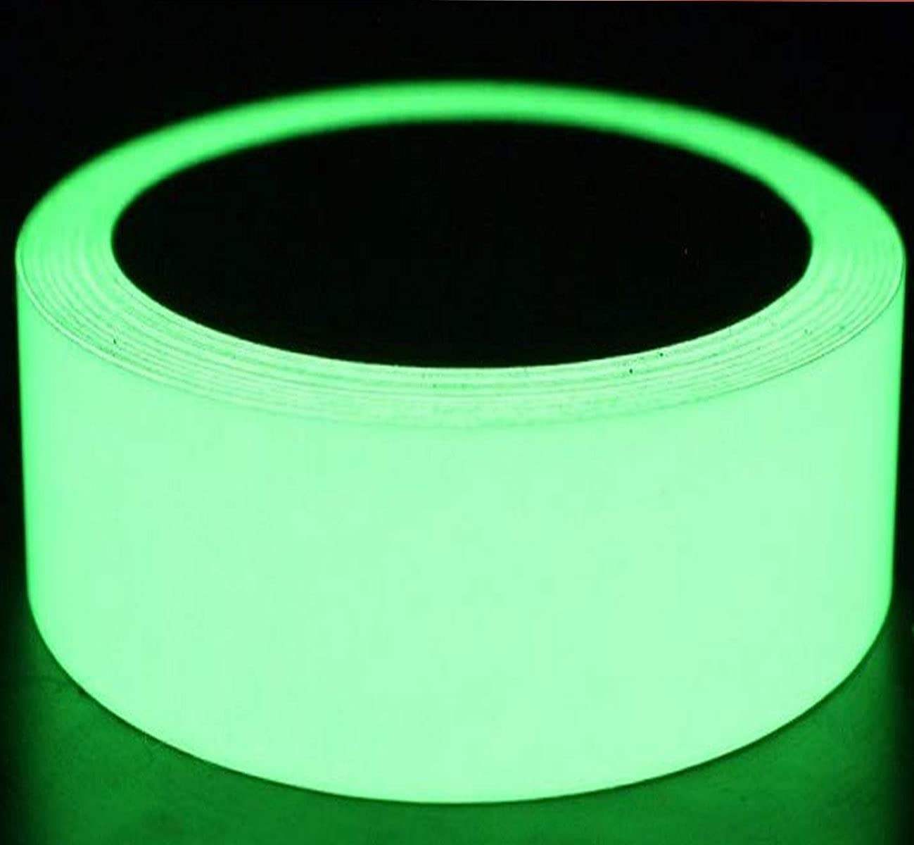 SNOFER Glow in The Dark Tape, Self-Luminous Tape for Luminescent Emergency Roll Safety Egress Markers Stairs, Walls, Steps, Exit Sign,Green(5cm Width) (5M- Length)