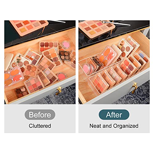 Image of JessLab Acrylic Organizers, Bathroom Organizer for Drawer, Cosmetic Display Cases for Vanity, Countertop, Desk, Kitchen, and Makeup Storage, 6-Section