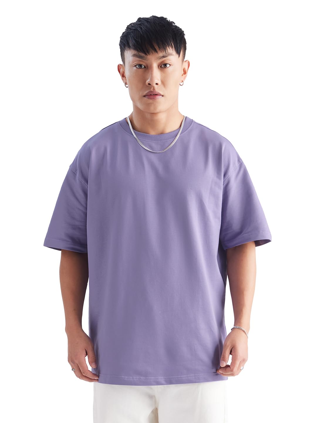 The Souled StoreMen's Solid Oversized Fit T-Shirt