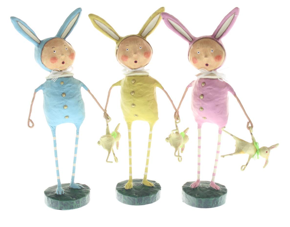 Lori Mitchell 10156 Bunnyskins 3 Piece Set of Figurine's 7.5"