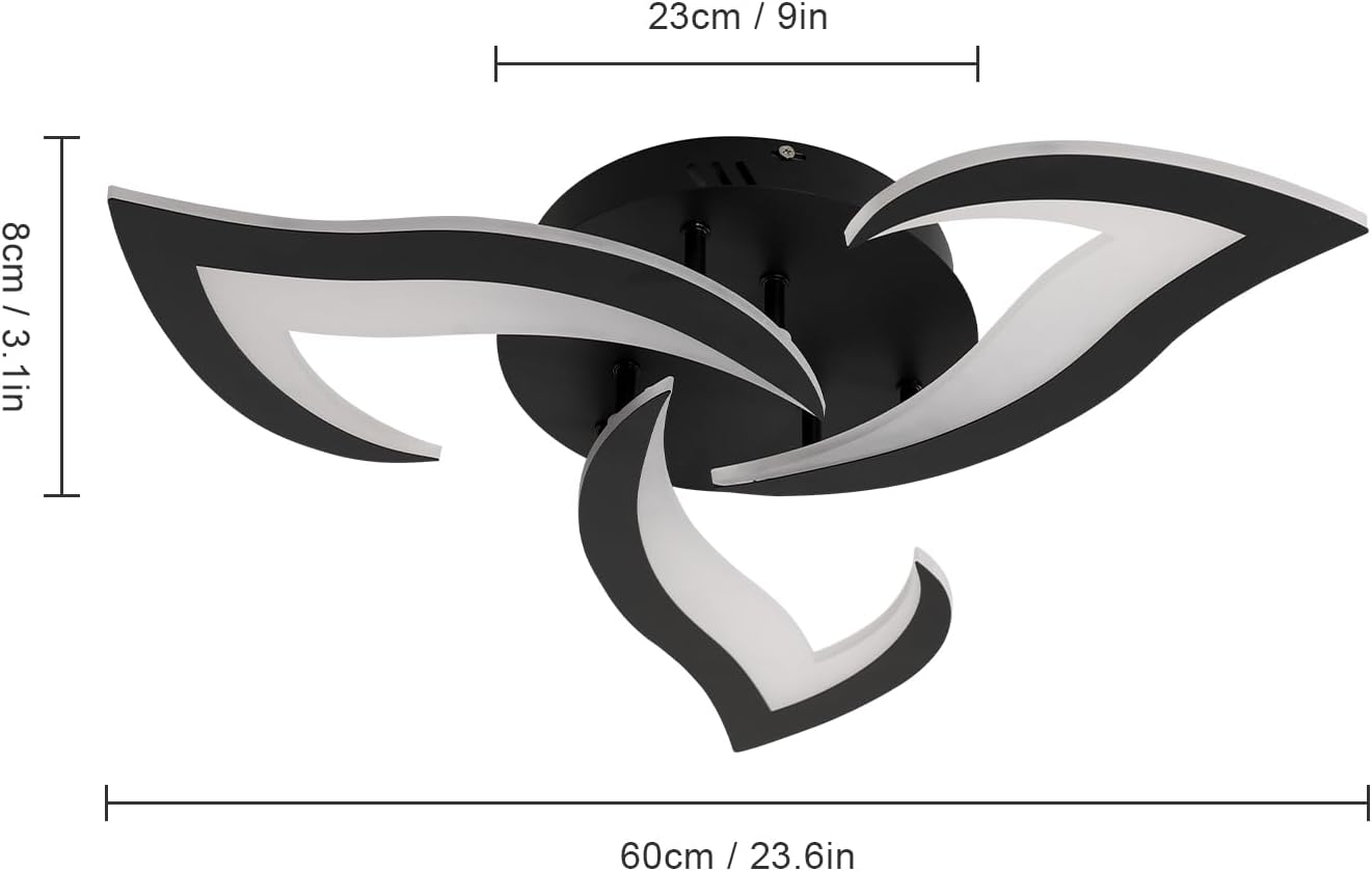 Diagram showing the dimensions of the DELIPOP LED ceiling light: 60cm (23.6in) diameter and 8cm (3.1in) height.