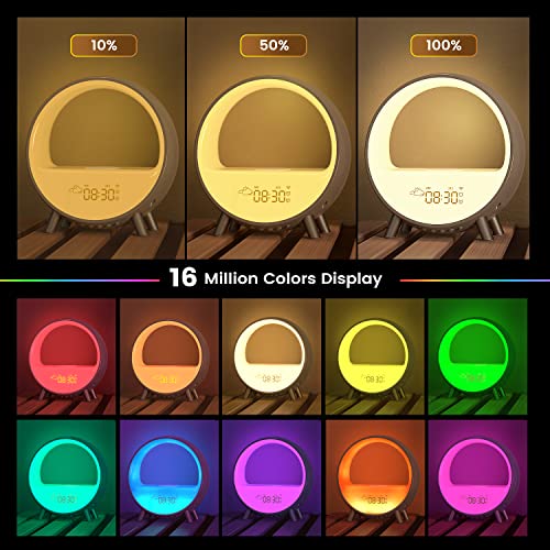 Dekala Arches Smart Sunrise Alarm Clock With Wireless Charger White Noise Sound Machine Ambient Night Light Bluetooth Speaker #TOP2