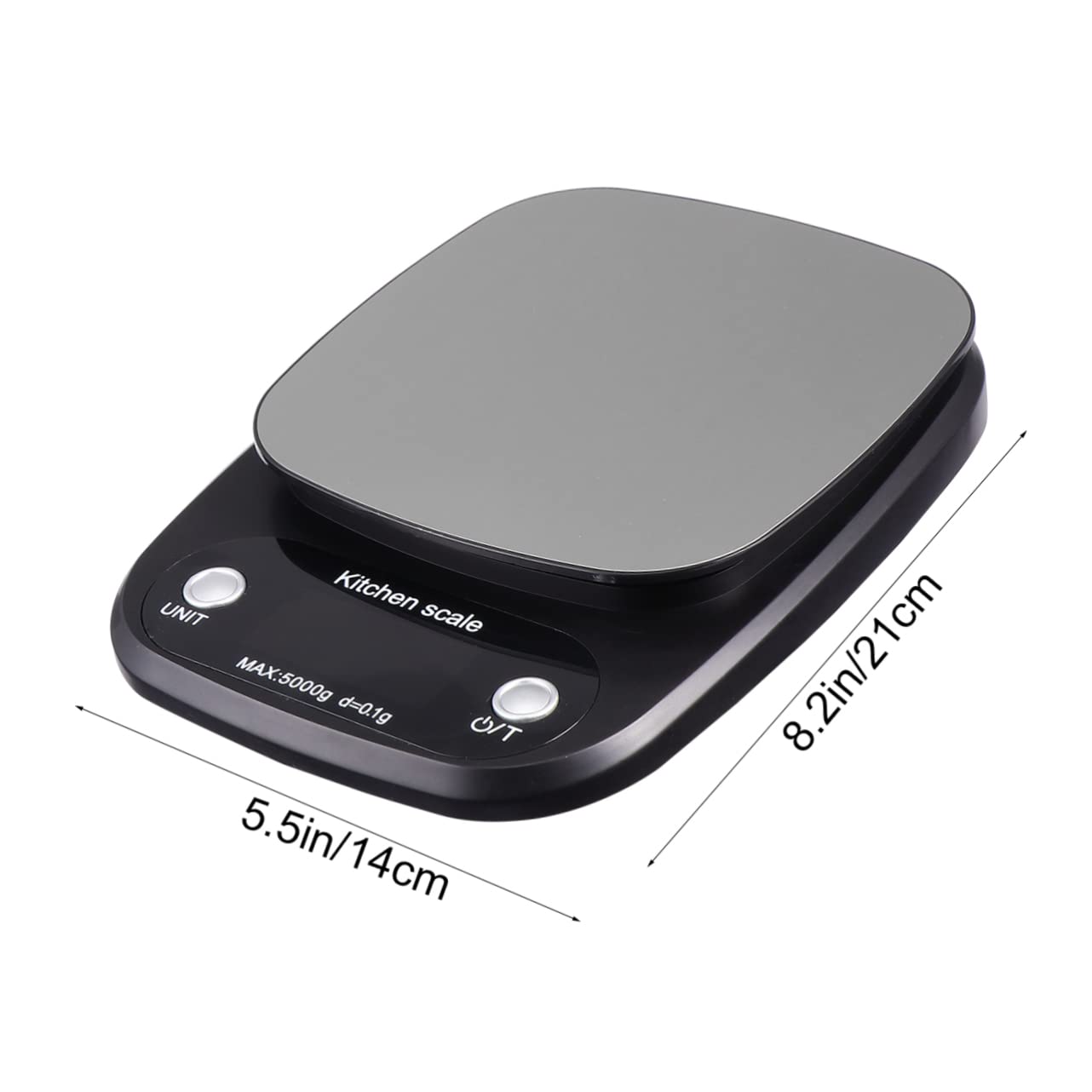 LIFKOME Digitale Küchenwaage aus Edelstahl Schwarz 5kg/0,1g Präzise Lcd Anzeige Leicht zu Reinigen Leichtgewicht ohne Batterien für Backen und Kochen