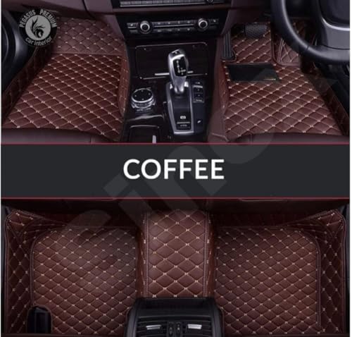Image of SINEX 7D car mat Full Set for Kia Carens || Luxury Leather Double Car Floor Mat Complete Set || 100% Waterproof and Washable || Color : Coffee