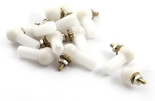 Aexit 12Pcs RC Electrical equipment Car Spare Parts Rod Ends Standoff Brass Ball Link 2.5x2x17mm White