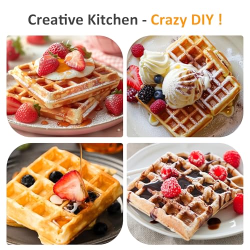 Sunvivi 2 Slices Waffle Maker: Electric Waffle Iron with Adjustable Temperature Control, Nonstick Waffle Machine with Indicator Light, Easy to Clean, Ideal for Kids and Families, Silver