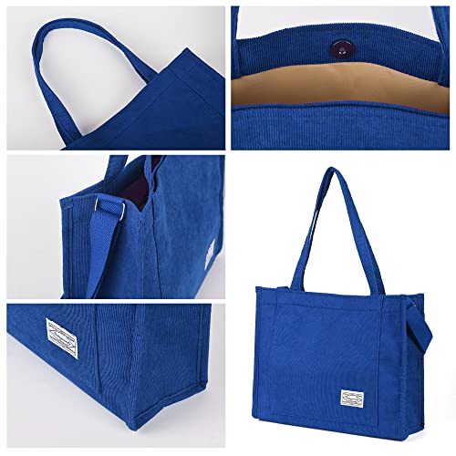 Image of Valleycomfy Corduroy Tote Bag for Women Travel Crossbody Bag Purse Women Shoulder Bags Work Handbags Everyday Hobo Bag