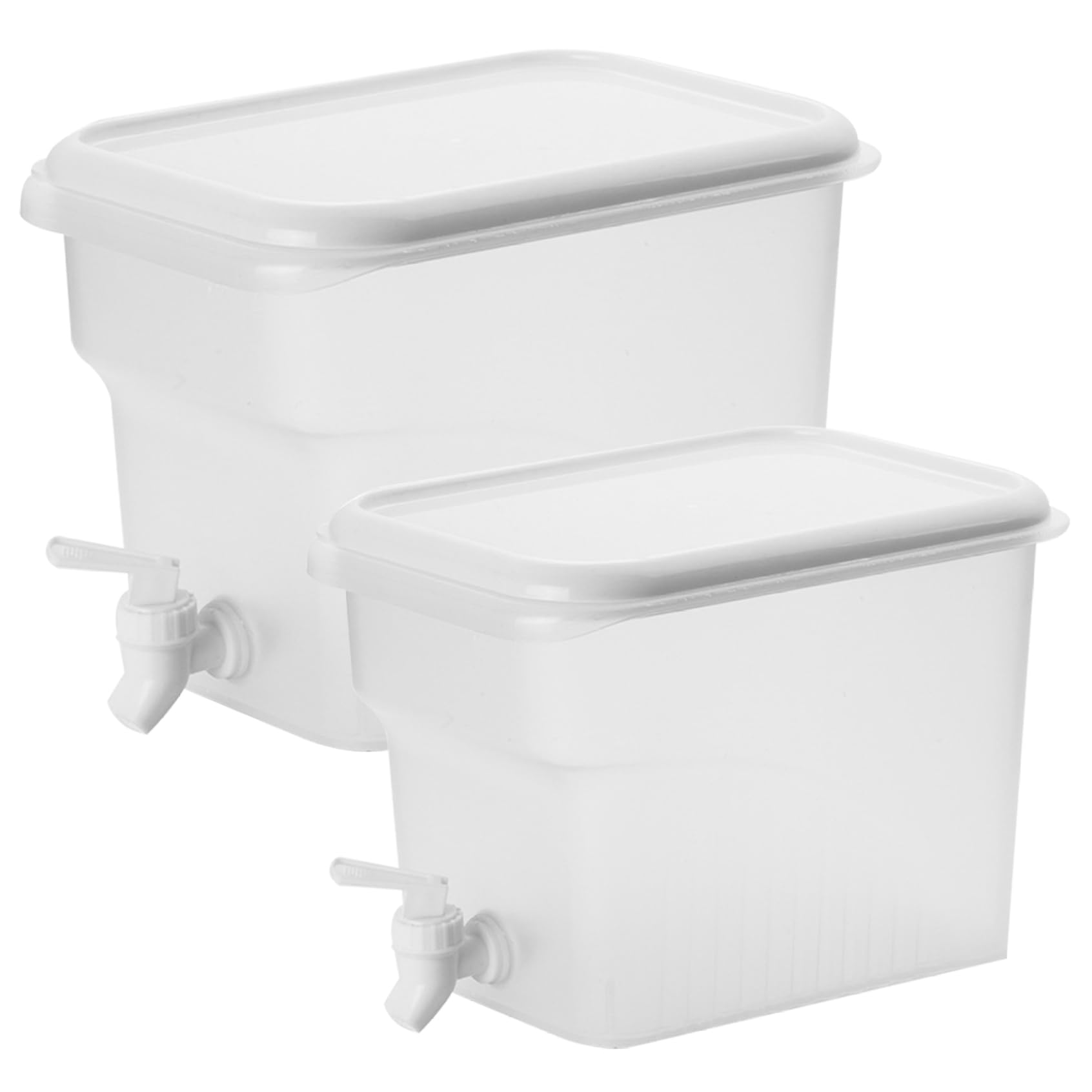 2 Pcs Drink Dispenser with Tap 3.5L ＆ 5L Fridge Water Dispenser with Leak-proof Spigot Clear Fridge Jug Plastic Juice Jug for Party Drink, Iced Tea, Lemonade