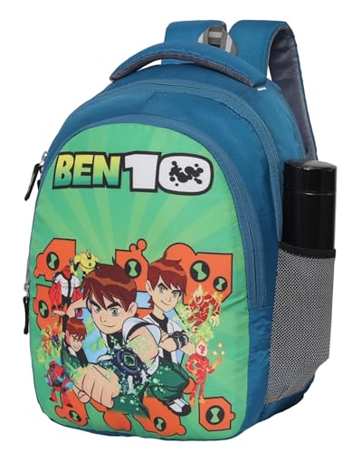 Polyester Primary kids school bag for boys 4-9 years Backpack, 30 Litres, Cartoon Print, for Nursery to 4th Standard Boys and Girls Tution Lightweight cartoon Picnic Bag (T-Blue Green)