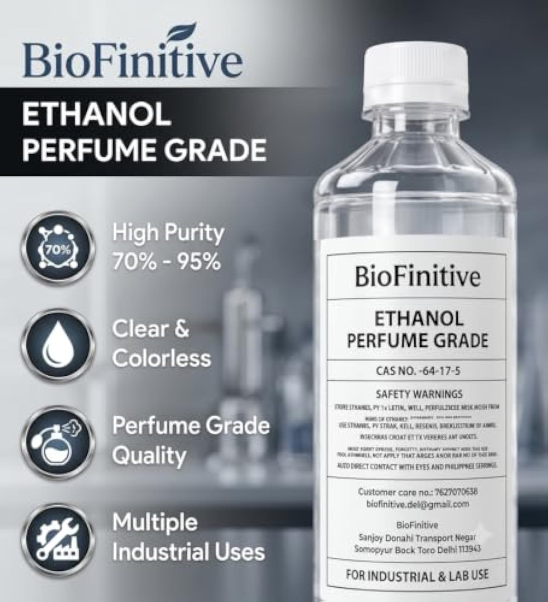 Biofinitive Ethanol for Perfume Making, High Purity
