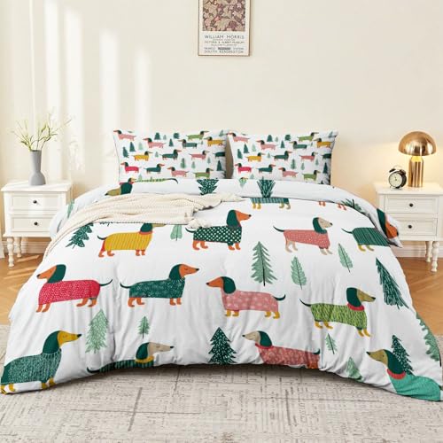 Parure de lit Teckel 140x200 cm avec sa taie en microfibre multicolore