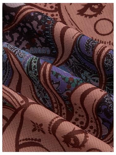 Image of Milumia Mini Dress for Women 90s Boho A Line Mesh Short Dresses | Spaghetti Strap,Sleeveless,Vintage,Paisley Print,Festival,Going Out,Cowlgirl,Y2k,