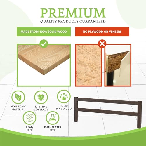 Image of CC KITS Safety Guard Rail for Baby, Kids, and Children - Solid Wood Safety Bed Rail for Toddlers - Easy Installation - Premium Protection for Bunk, Twin, Full, Queen and King Size Beds - (River Rock)