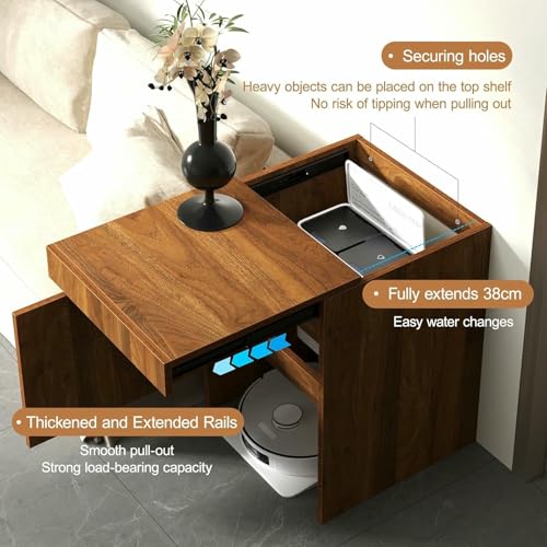 Meuble de rangement pour aspirateur robot table d'appoint de salon