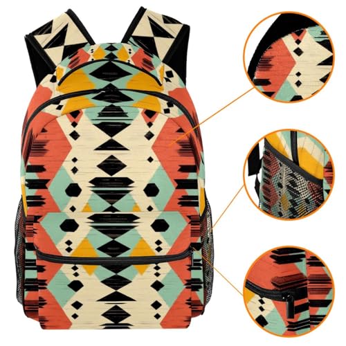 Sac à dos ordinateur portable léger et ergonomique à texture géométrique - 3