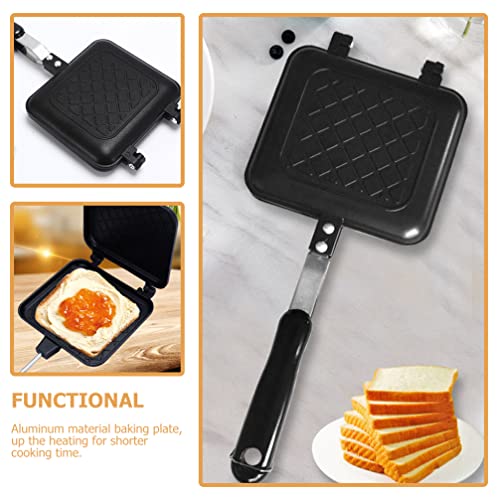 SHERCHPRY Sanduicheira De Pão Café Da Manhã Assadeira Flip Grill Frigideira Para Lanche Panela De Om