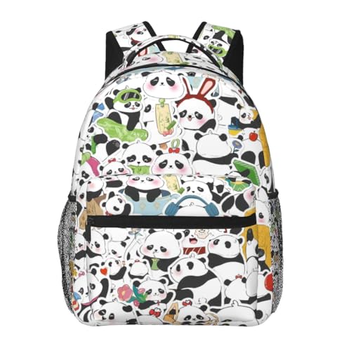 VAIAOH Cute Panda Laptop Backpack 15.6 Lightweight Hiking Backpack Travel Outdoor Business Casual Daypack for Work College