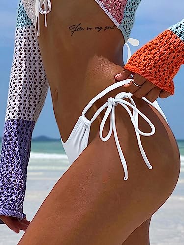 BIKINX Women's Bikini Bottom Side Tie Cheeky Bathing Suit High Cut Swimsuit3