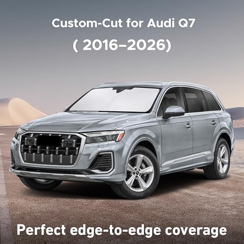 Image of EcoNour Windshield Sunshade Compatible for Audi Q7 2016-2024 2025 2026, Sun Visor for Front Windshield & Window Sun Shade Cover, UV Heat Blocker & Protector, Car Accessories