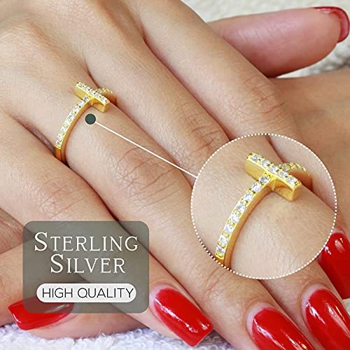 Closeoutwarehouse Cubic Zirconia Christian Sideway Cross Ring Sterling Silver Size 4 #TOP1