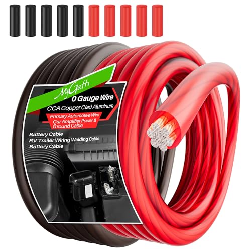 Fil de calibre 0 AWG haute conductivité câble d'alimentation amplificateur auto 2x10m