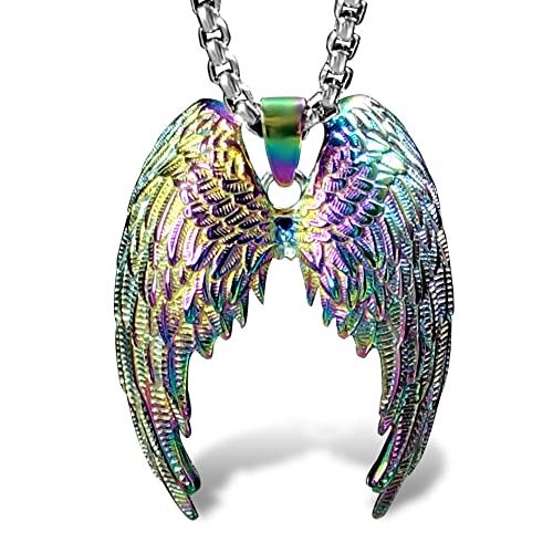Bijoux cadeaux ange gardien collier coloré en acier pour homme et femme