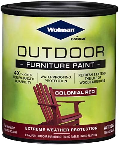 Wolman 360350 Outdoor Furniture Paint, Quart, Colonial Red