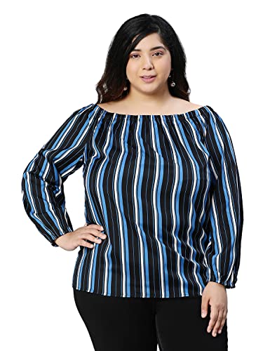 Image of oxolloxo Color Paneled Full Sleeve somen Plus Size top