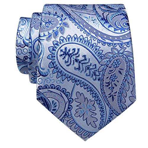 Image of YourTies Blue Paisley Tie Classic Silk Ties for Men Fashion Necktie Party in Gift Box One Size