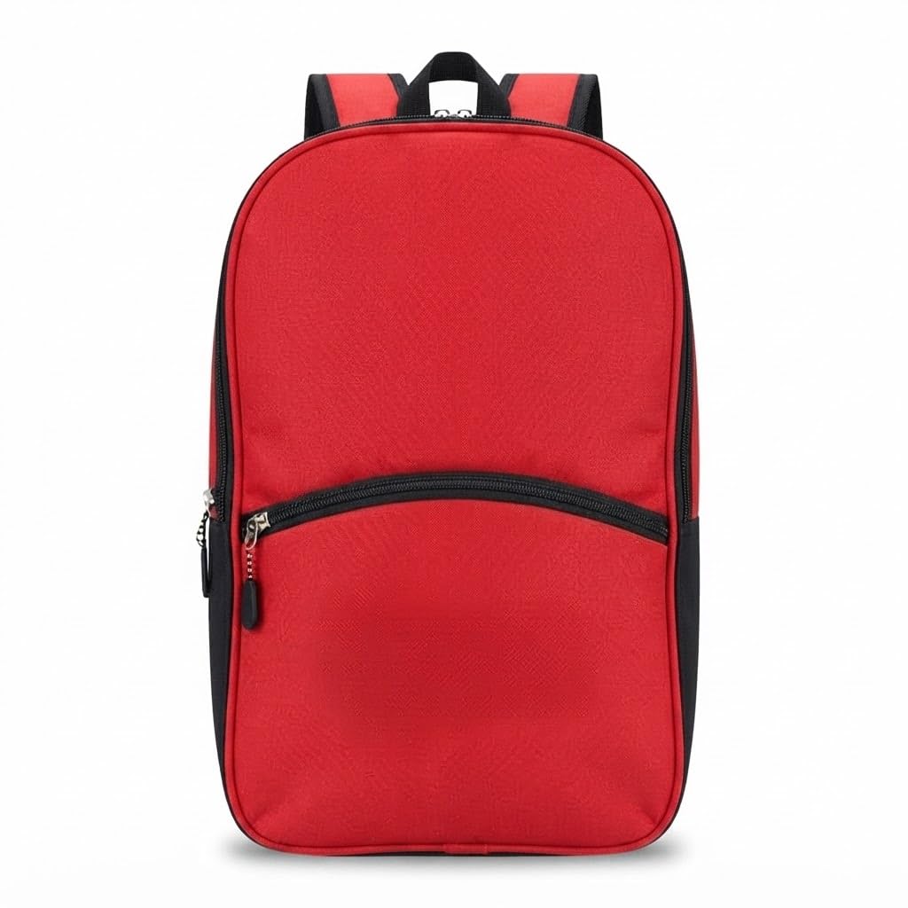20L Laptop Backpack for Men & Women, Water Resistant Polyester 15.6 Inch Laptop Bag with Multi Compartment Storage, Office College Travel Backpack, Ergonomic Design, Red-image-9