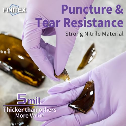 Image of Nitrile Disposable Latex-Free Gloves Purple 5mil 100PCS Cleaning Glove | Powder-free, Latex-free, Industrial-grade,Purple,5mil Thick,12inch long,Comfortable fit,Examination,Food,House Home Cleaning