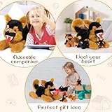 MorisMos 50cm lang riesen Schäferhund Kuscheltier mit 4 welpen im Bauch, groß Deutscher schäferhund Plüschtier Stofftier XXL, weich Plüschhund dogteddy Geschenk Kinder Baby