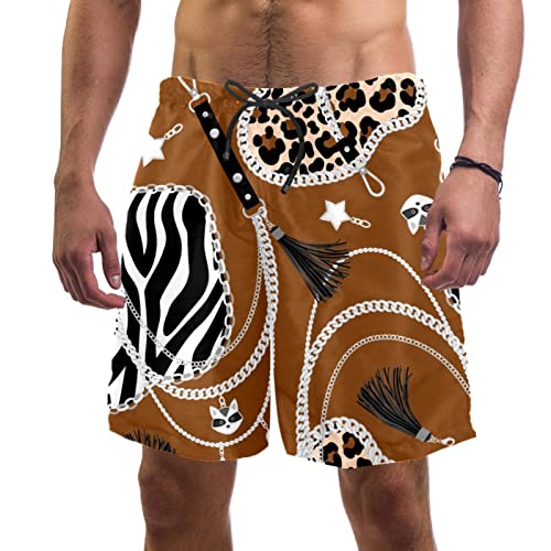 Short de bain homme Yuzheng ornement marron au design soigné