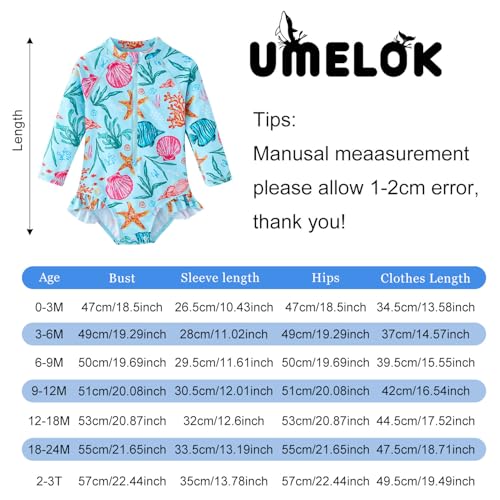 Image of Baby Girls' One Piece Swimsuit Long Sleeve Rash Guard Swimwear
