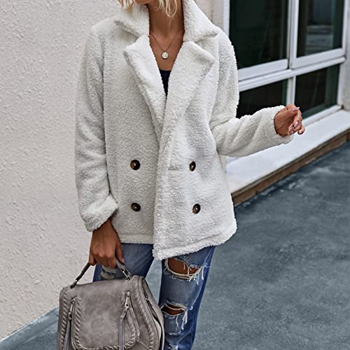 Rmxei Winter Jackets For Women,Jackets For Women Jackets Outerwear Women Bomber Jacket Women Faux Fur Coat Womens Hooded Fleece Lined Windproof Jacket Lambskin Leather Jacket Women(White,S) #TOP5